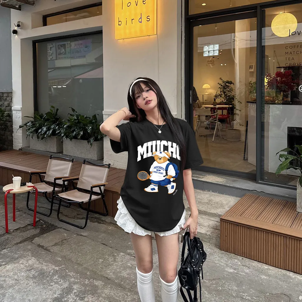 Áo thun form rộng Miucho Gấu Teddy 3112_thumbnail_3