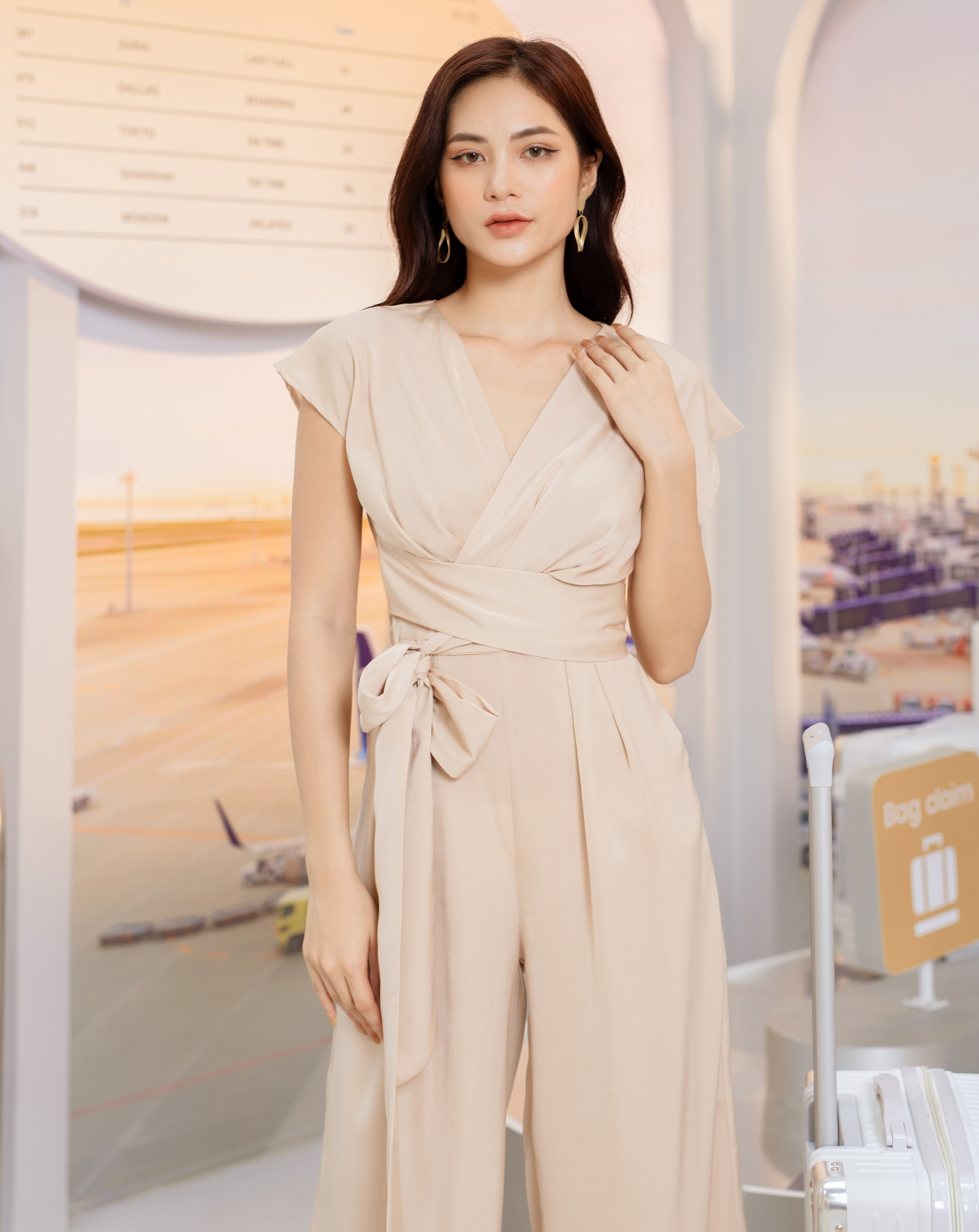 Jumpsuit ống rộng cổ V thanh lịch_thumbnail_5