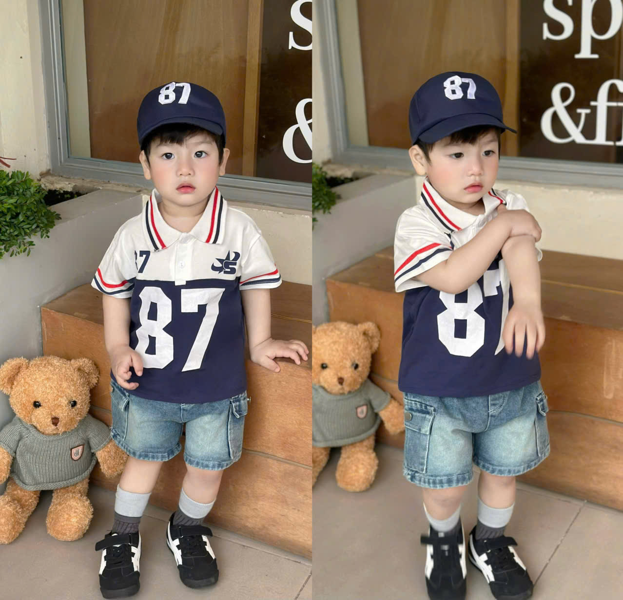 B55 BỘ CỘC QUẦN BÒ CHỮ S SỐ 87 KÈM MŨ- A116.887