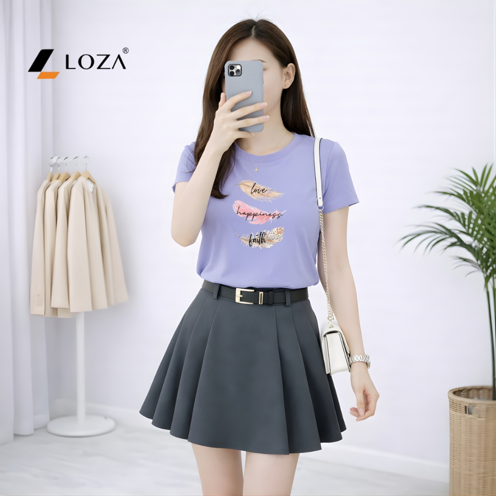 [Form vừa]Áo phông nữ dáng vừa hình lông vũ - Loza VT8470_thumbnail_11