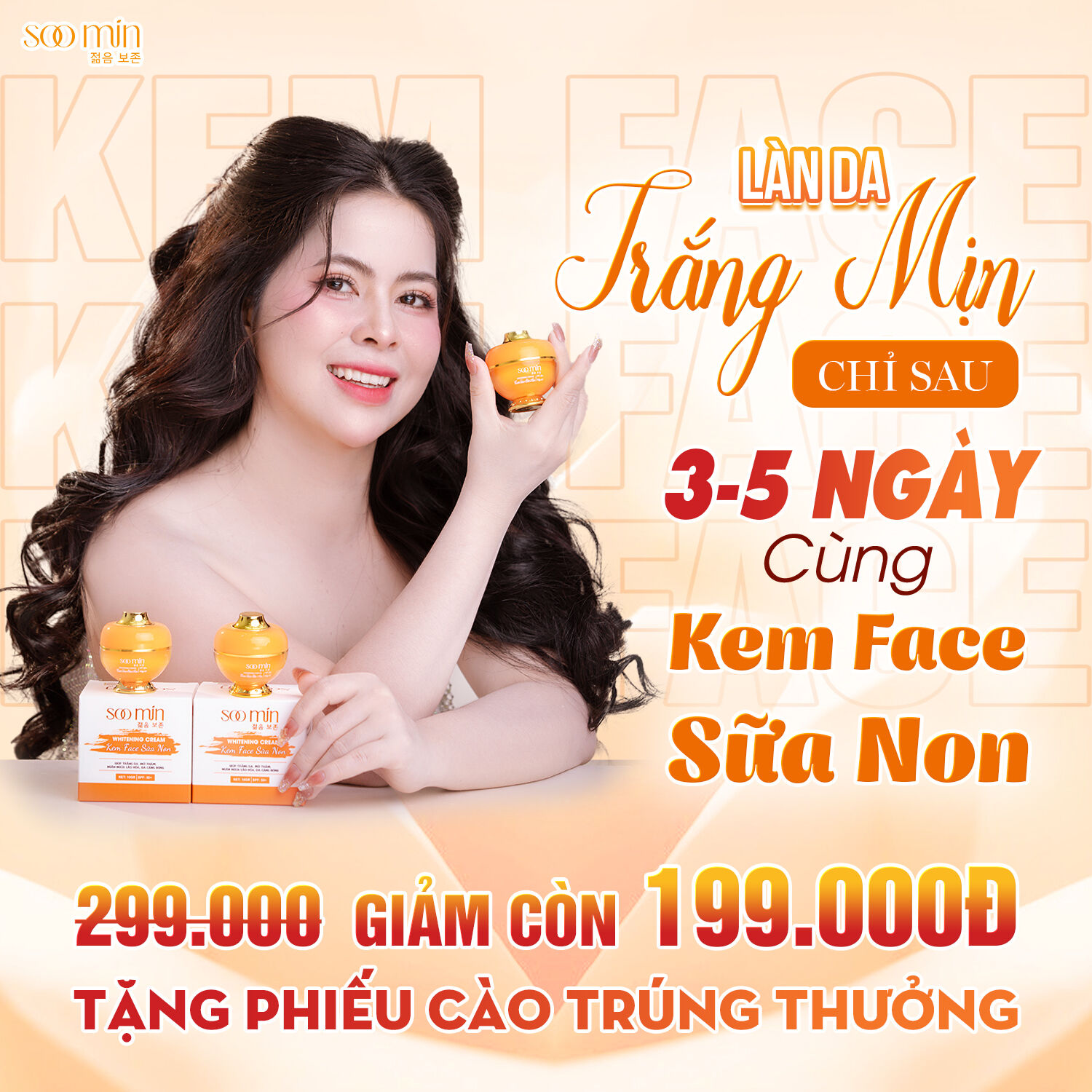 Kem Face Sữa Non SooMin – Dưỡng Trắng Da, Mờ Thâm, Căng Bóng Tự Nhiên