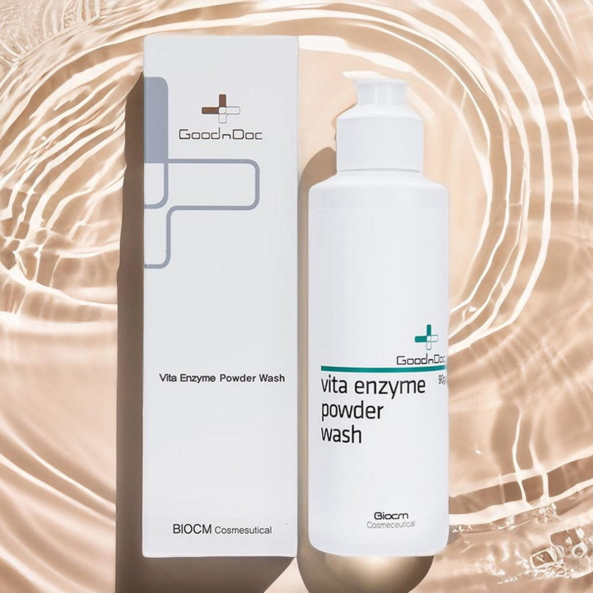 Bột rửa mặt tẩy tế bào chết 2in1 GoodnDoc Vita Enzyme Powder Wash 90g