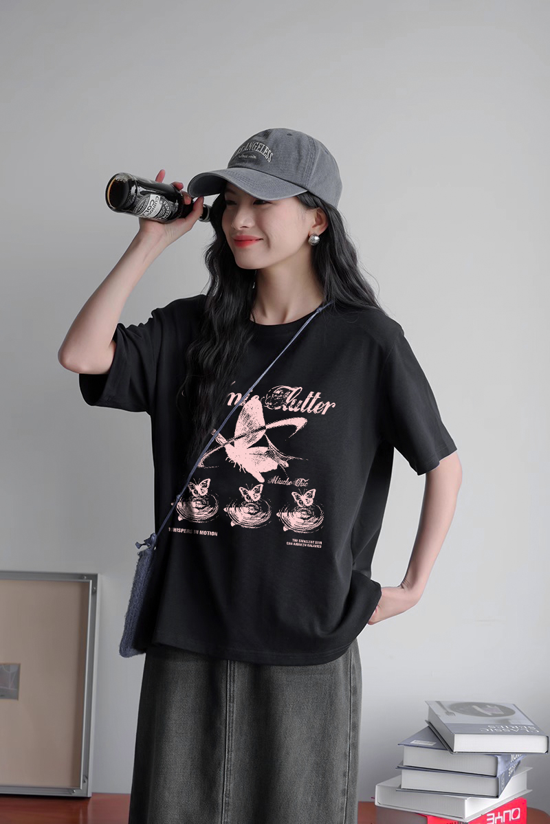 Áo thun nữ form vừa regular ARD2414 Miucho Chic phong cách cổ điển chất liệu cotton thoáng mát_thumbnail_6