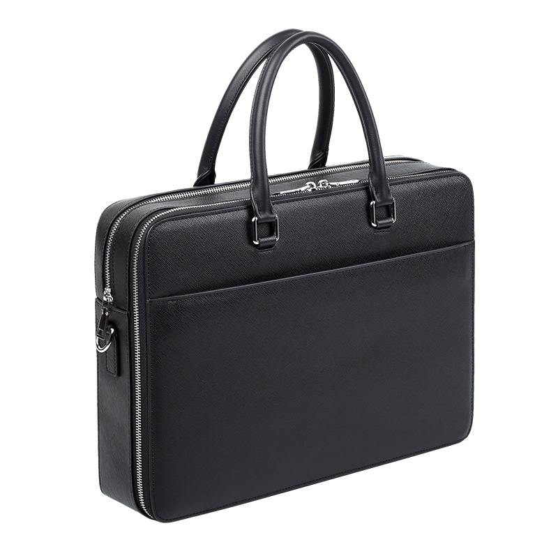 Cặp da bò nam công sở chất liệu da bò Saffiano chống nước, trầy xước đựng máy tính laptop giấy tờ tài liệu A4