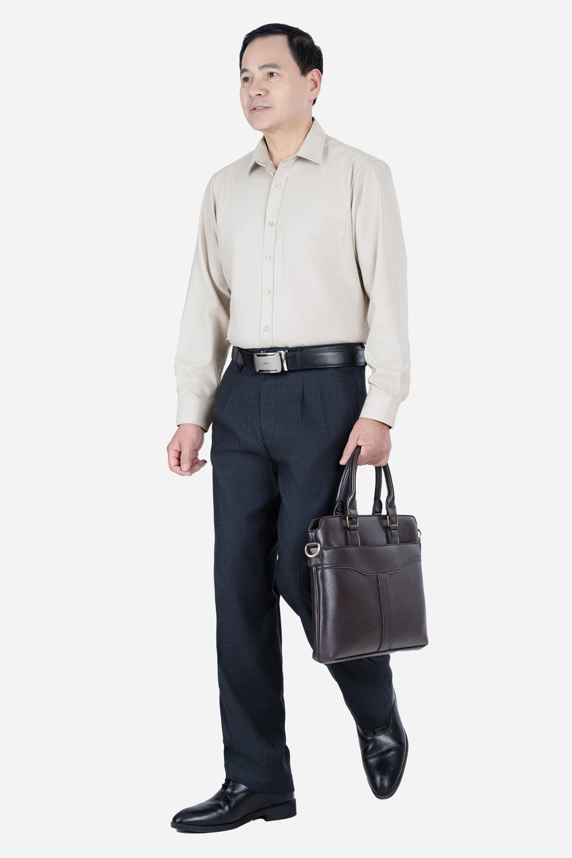 Sơ Mi Trơn Dài Tay Nam Trung Niên ANCHi Chất Liệu Cotton Nhập Khẩu Màu Trắng_thumbnail_18