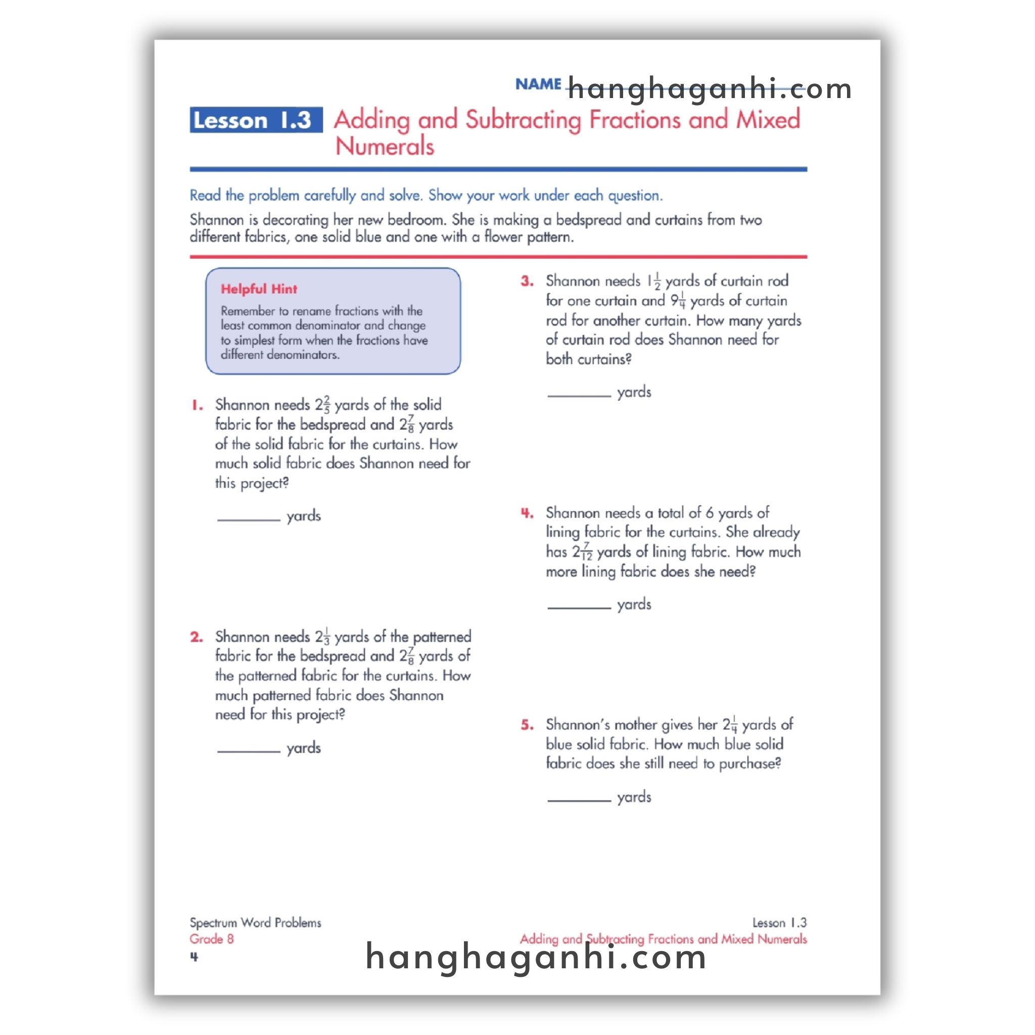Sách Spectrum Word Problems Workbook Grade 8_thumbnail_8