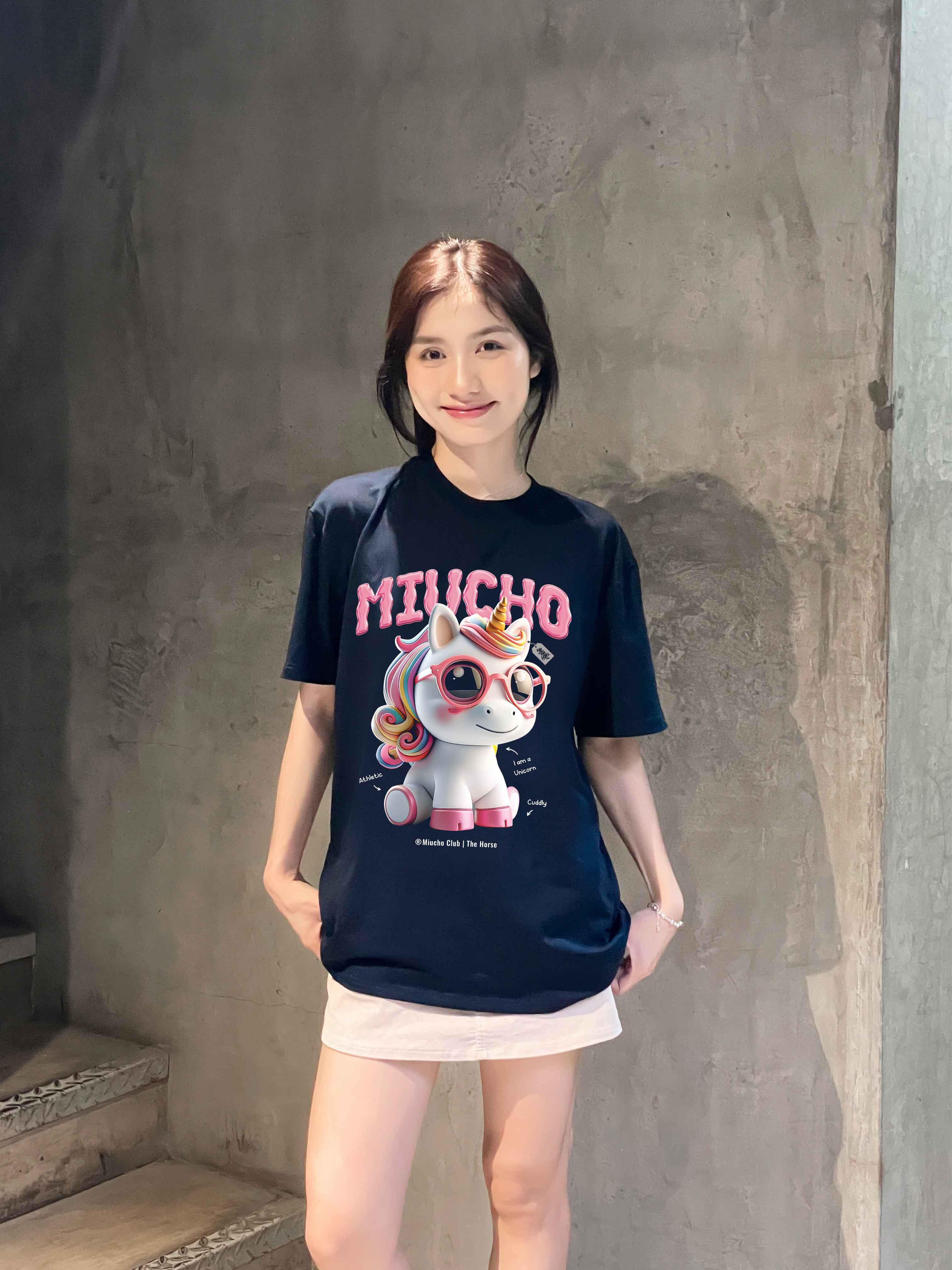 Áo thun form rộng 12 con giáp tuổi Ngọ ATD1245 Miucho tay ngắn cổ tròn in mix_thumbnail_4