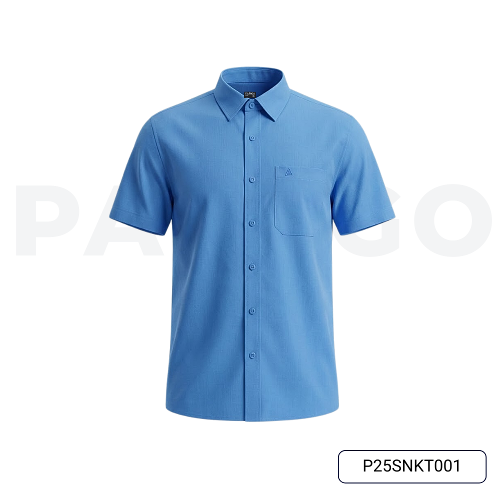 Áo sơ mi nam trung niên PAPAGO tay ngắn vải kate màu trơn_thumbnail_11