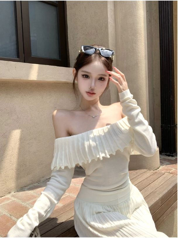 Áo Len Trễ Vai Thanh Lịch – Set Dài Nữ Tính_thumbnail_4