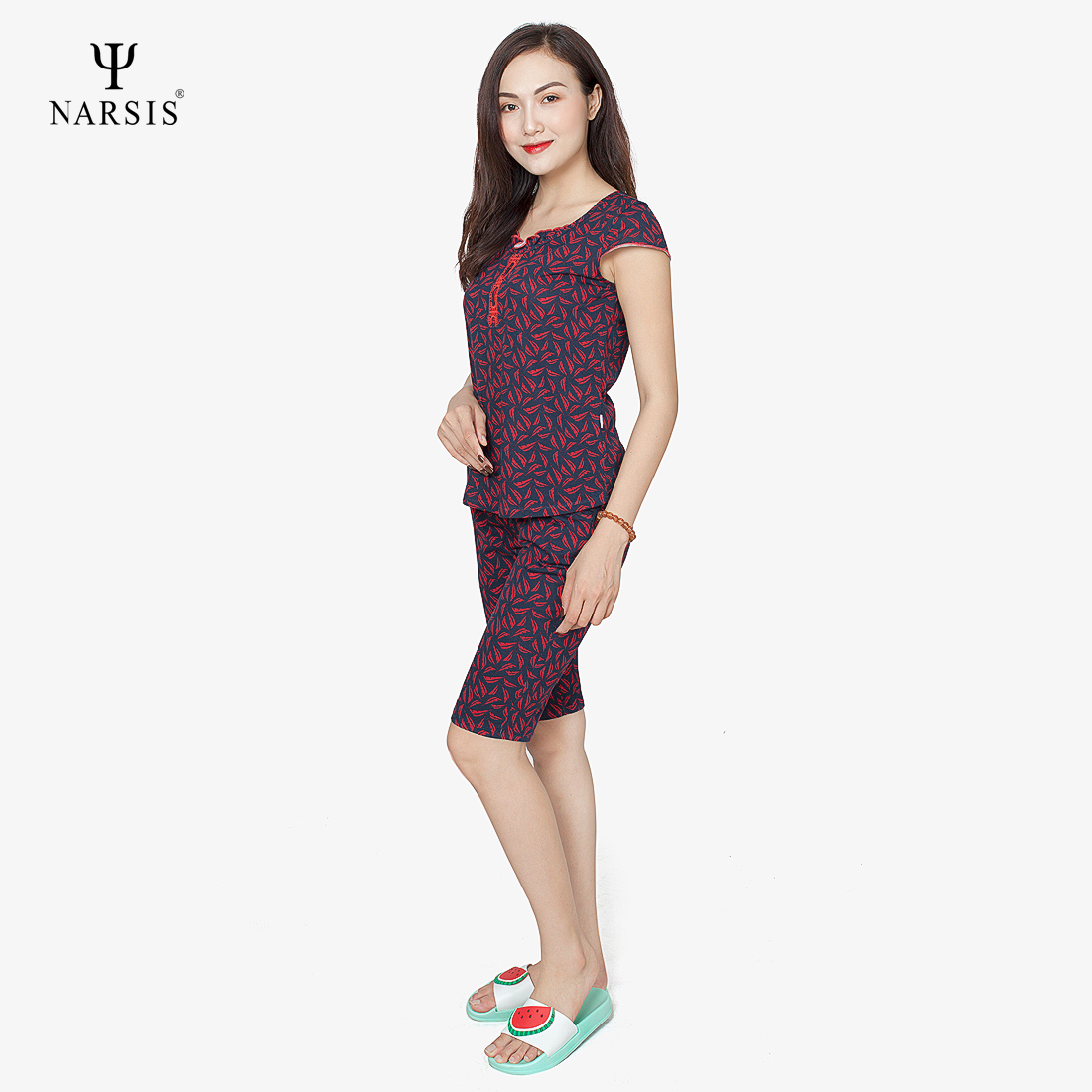 BỘ HÈ LỬNG NỮ M8036 NARSIS VẢI REN THOÁNG MÁT, SANG TRỌNG, PHONG CÁCH THANH LỊCH, TINH TẾ