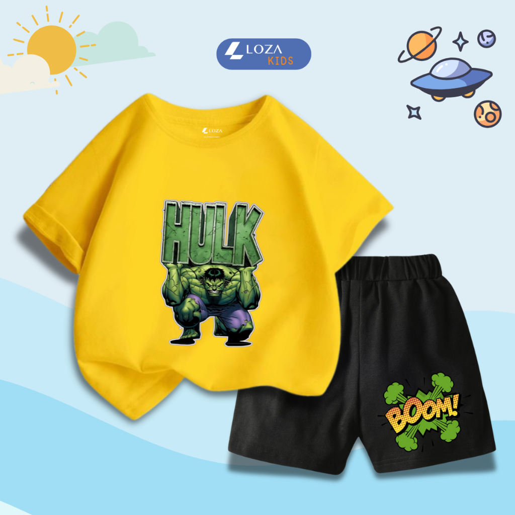 Bộ đồ bé trai in hình 'Mavel - Hulk' - Loza Kids SB339_thumbnail_4