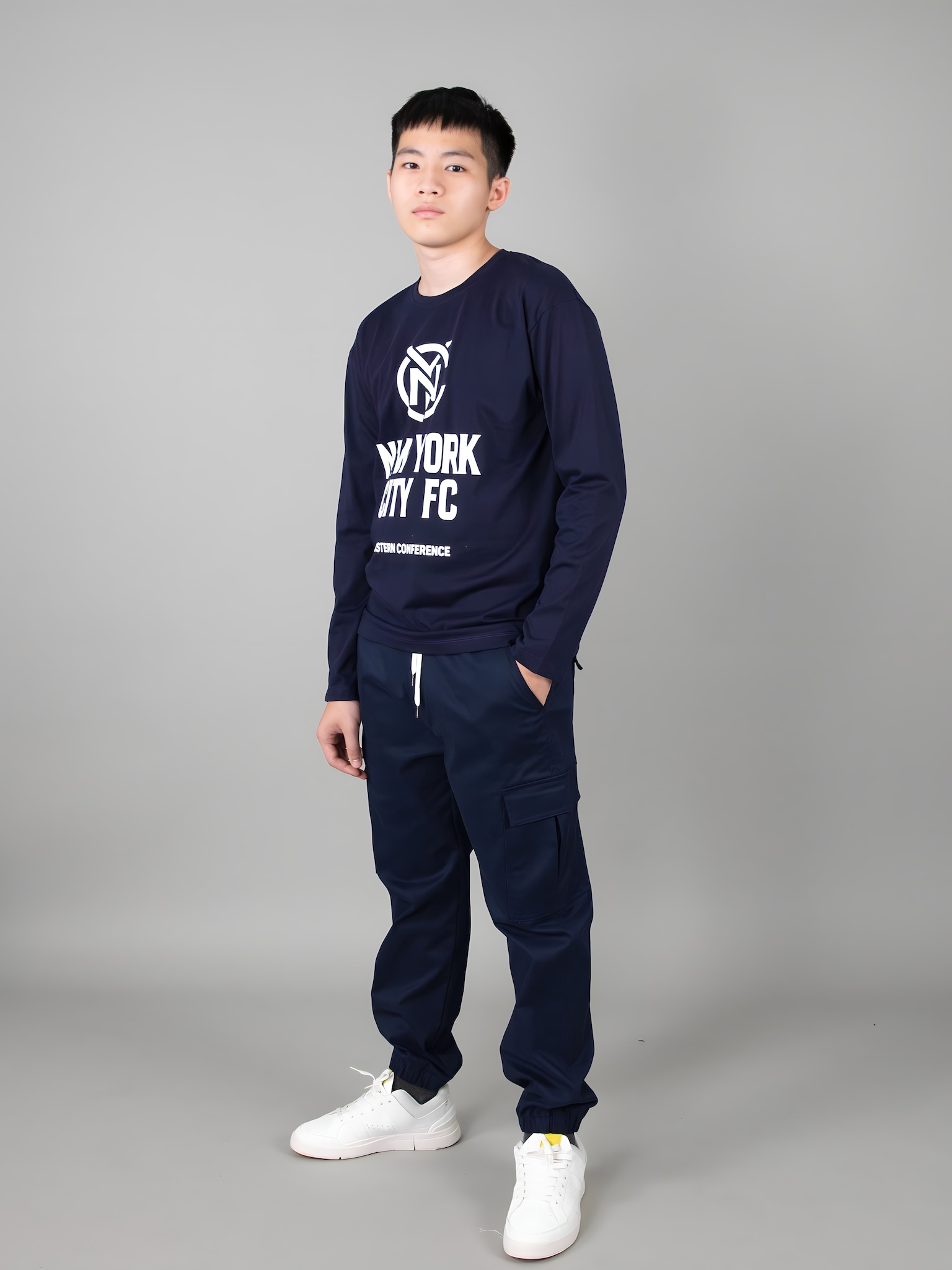 Áo phông dài tay xanh đen in chữ New York City FC_thumbnail_1