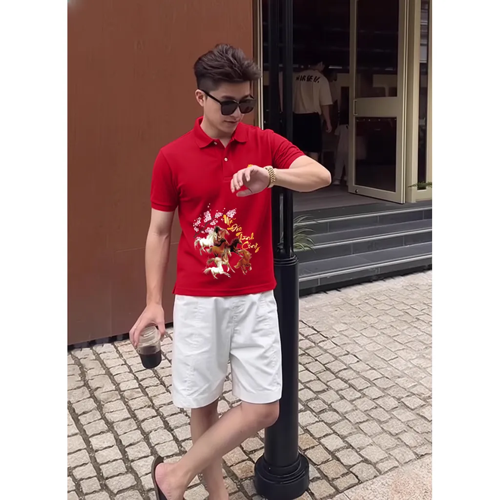 Áo polo Tết Bính Ngọ form vừa nam Miucho Iconic vải poly cá sấu thoáng mát trẻ trung 2991_thumbnail_2