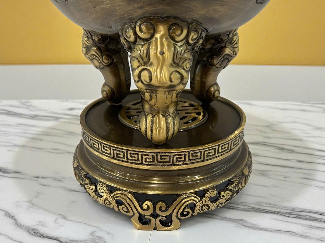 Bộ ngũ sự đúc đồng vàng thau tinh xảo cao 65cm _thumbnail_0