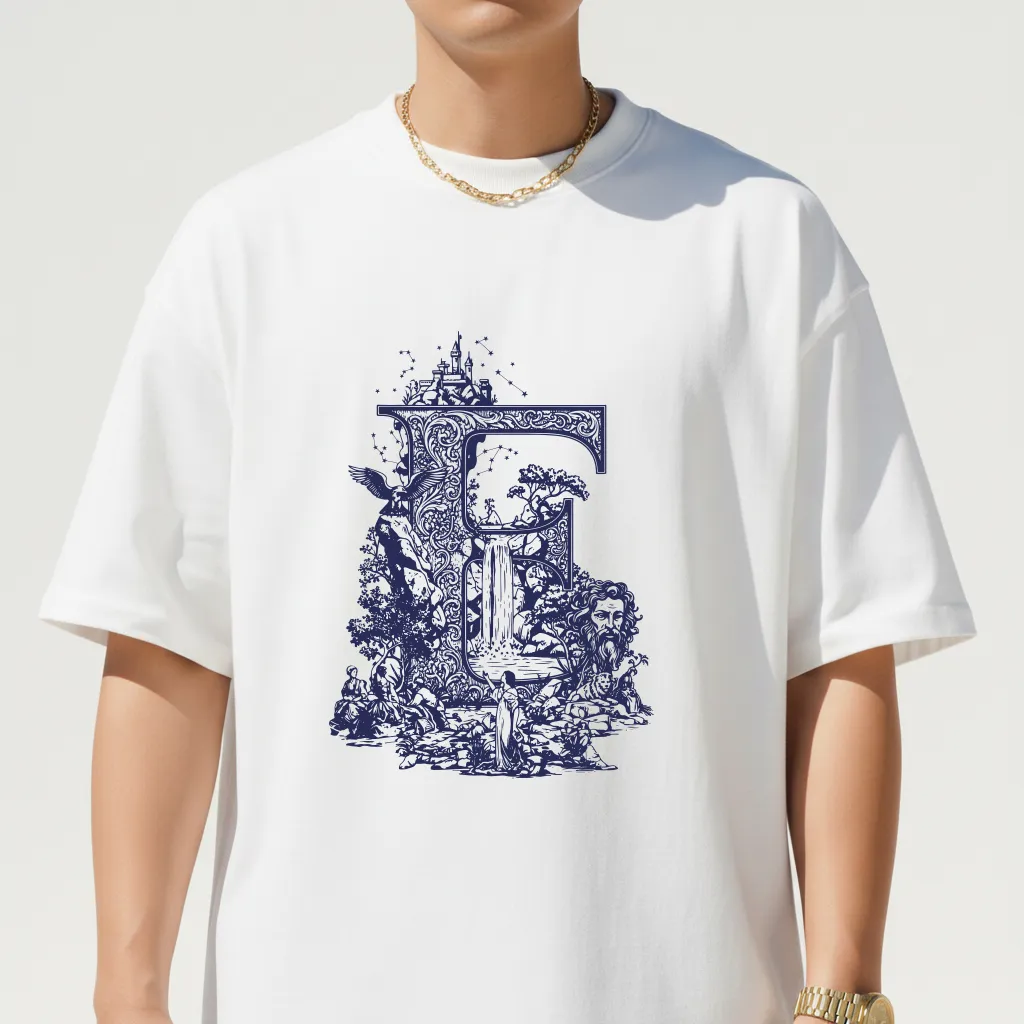 Áo thun nam form rộng Miucho Iconic cotton thoáng mát thấm hút tốt nhiều màu in chữ cái E 2750_thumbnail_4