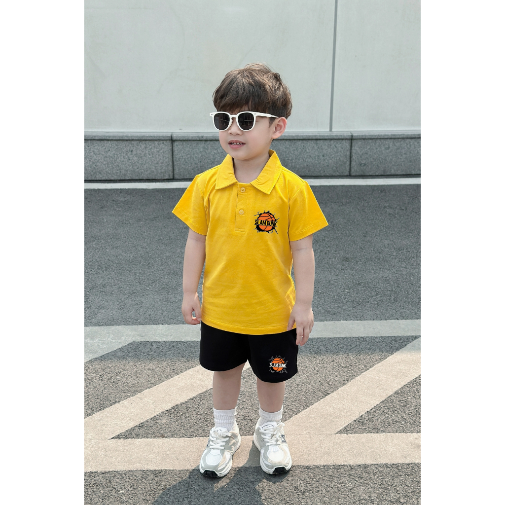 Bộ đồ Polo bé trai in hình Bóng rổ - Loza Kids BO344_thumbnail_2