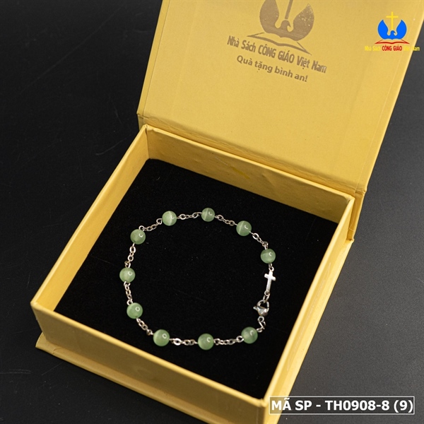 Lắc Mân Côi đá mắt mèo màu màu xanh lá non 6ly_thumbnail_1