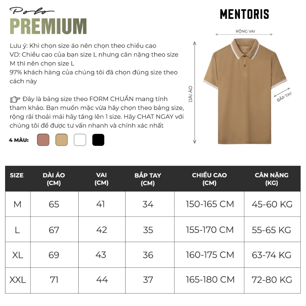 Áo Polo cổ bẻ  Nam Cao Cấp Mentoris, công nghệ khử mùi chống nhăn hiệu quả, khả năng thấm hút tốt, nhanh khô MPL34_thumbnail_2
