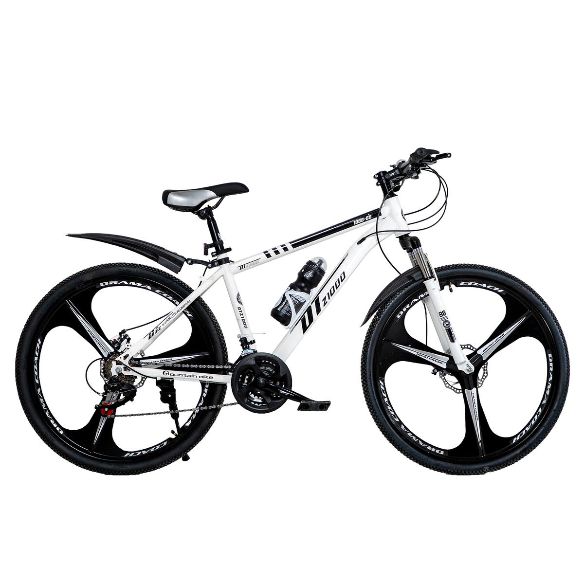 Xe đạp dtz1000 vành đúc 3 đao màu trắng đen