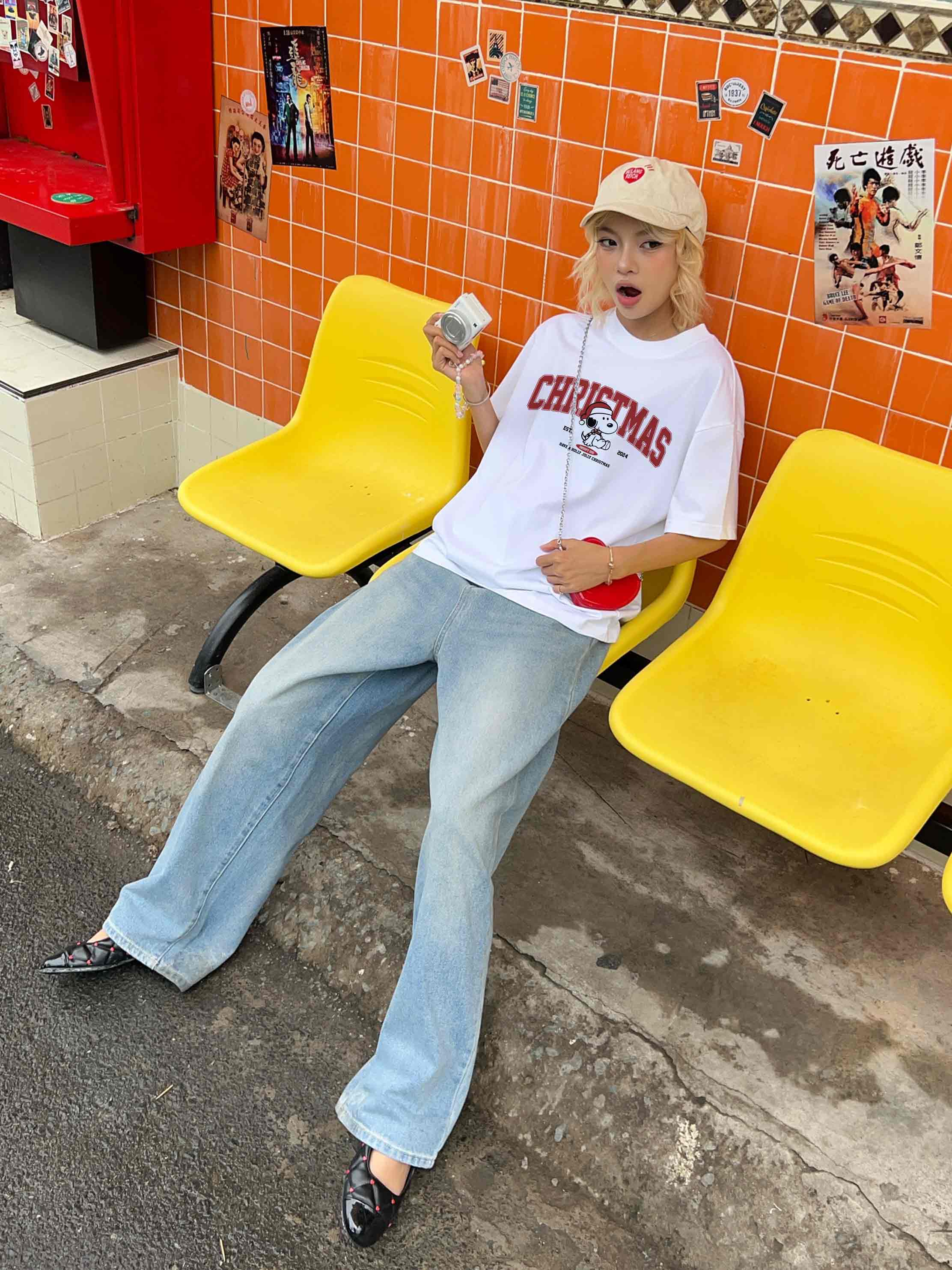 Áo thun boxy giáng sinh noel local brand chất vải cotton 2C 250GSM đứng form AXD1716 Miucho in mix_thumbnail_3