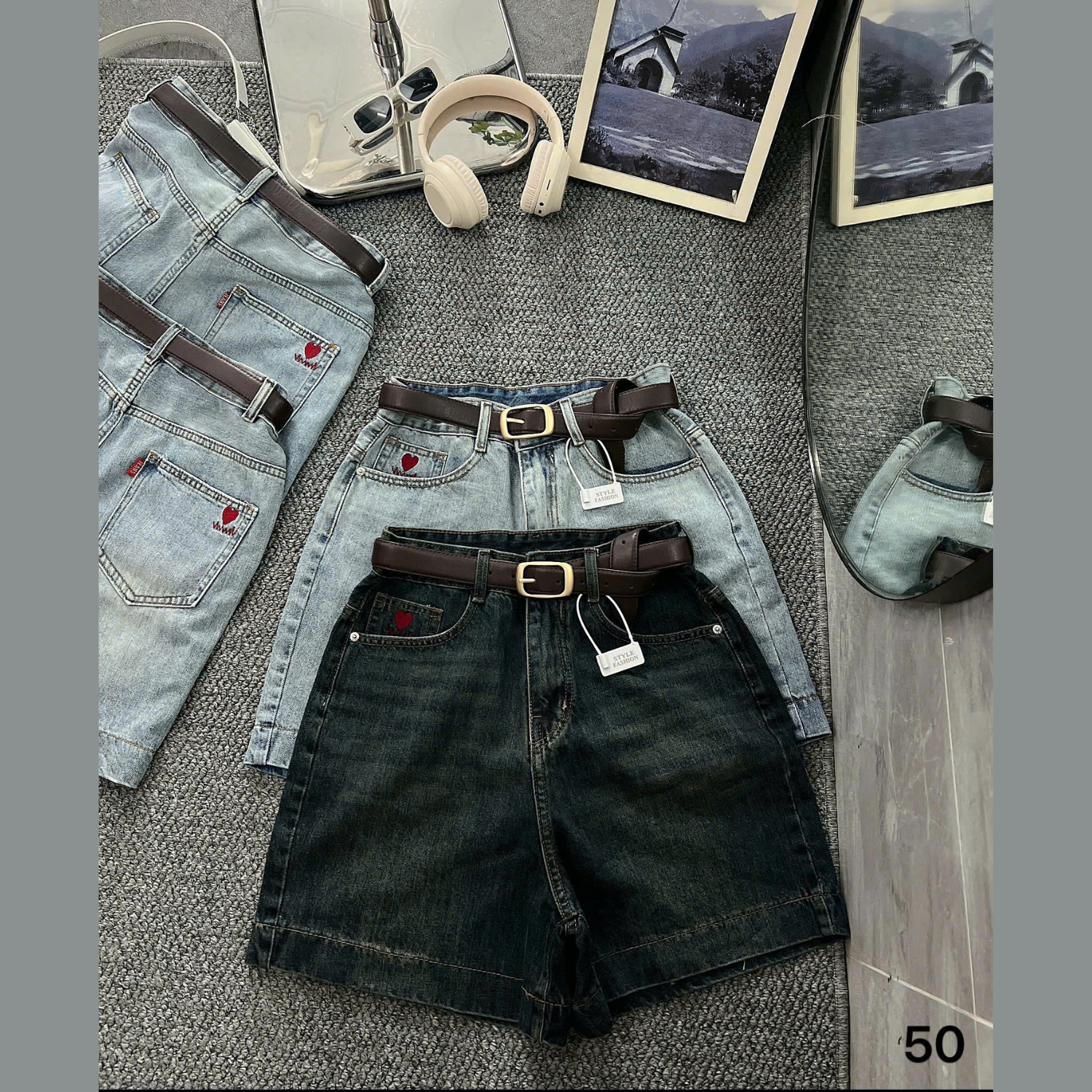 Quần short jean ngố thêu tim bigsize QSJ050 dành cho nàng mũm mĩm từ 55-90kg_thumbnail_9