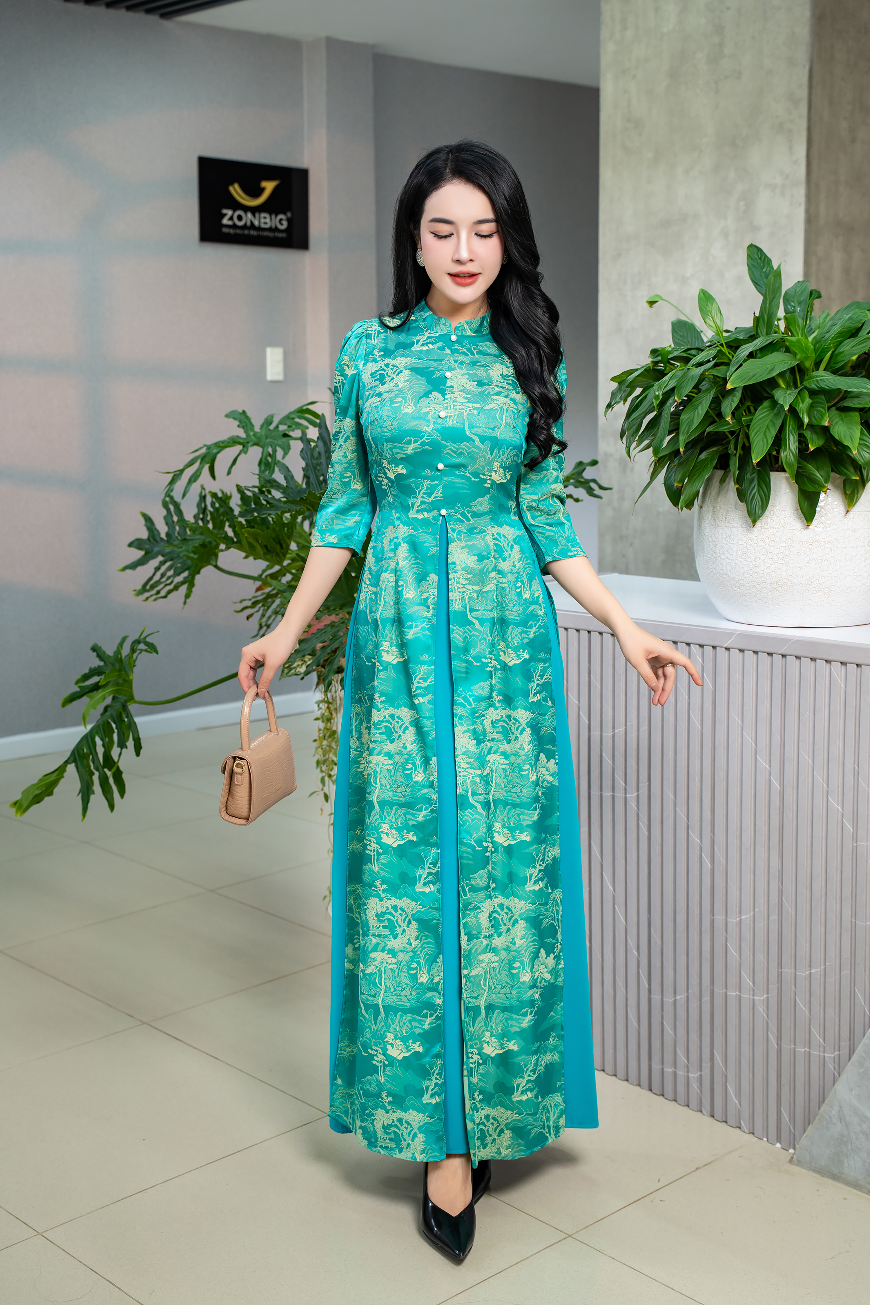 Đầm giả áo dài - Y2094 - Thương hiệu Zonbig