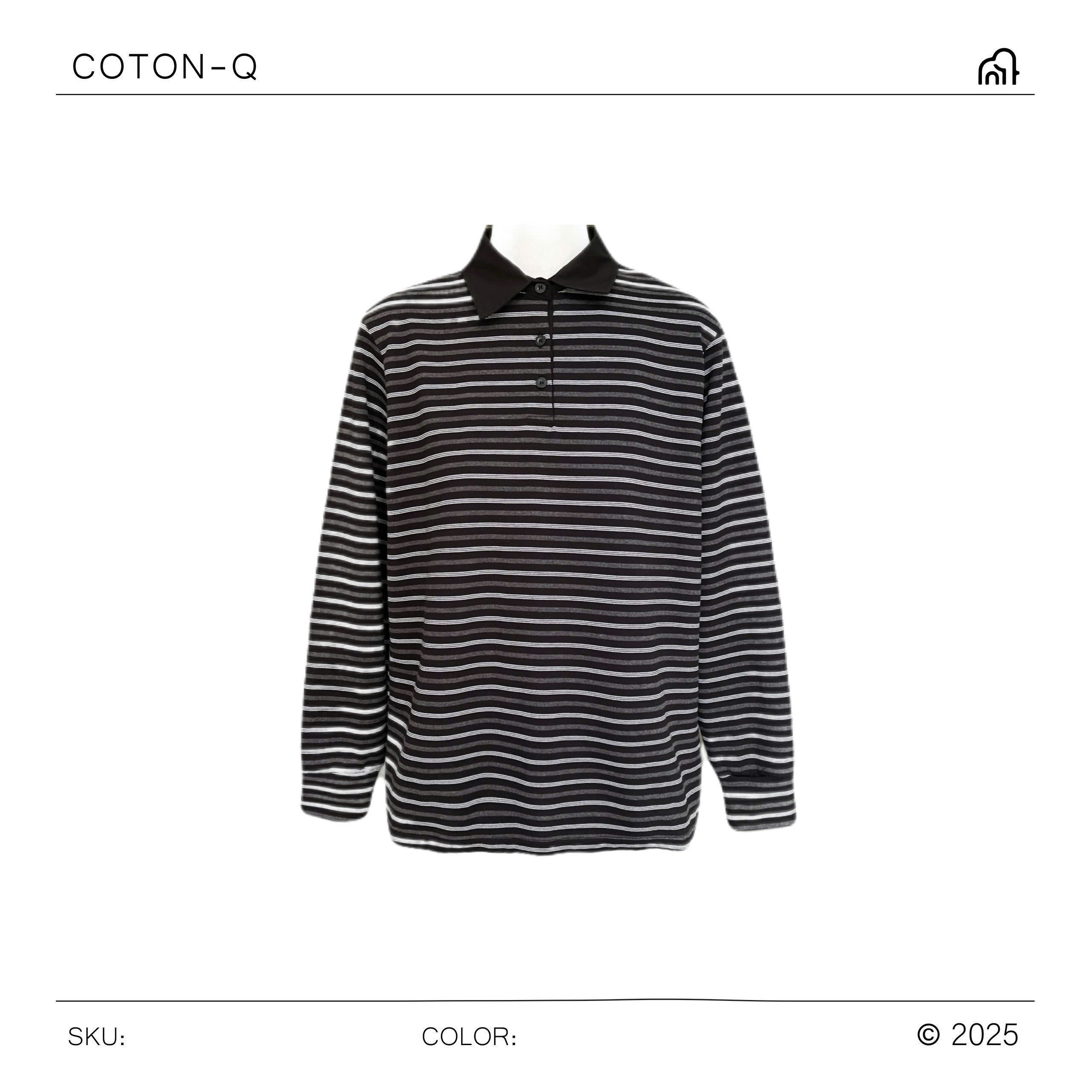 HA758 Áo thun tay dài sọc to ( ĐEN )