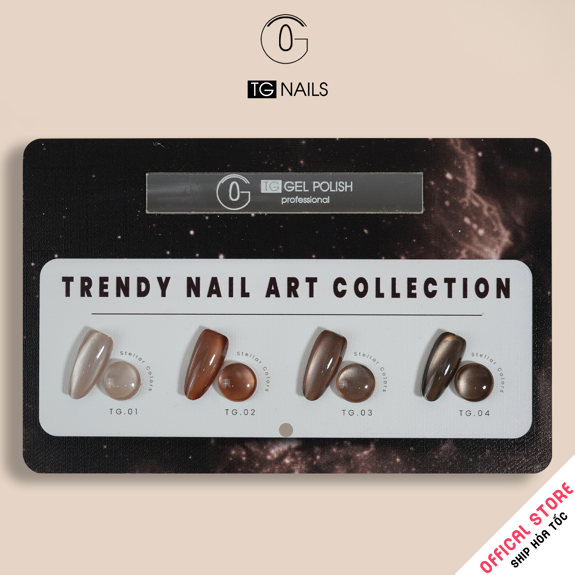 Sơn móng gel TG. Dung tích: 15ml/ lọ. Nhãn hàng TG nail - Com bo 4 màu mắt mèo_thumbnail_4