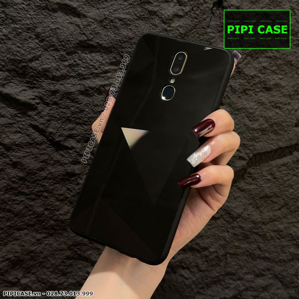 Ốp Lưng Oppo F11 - Kim Cương 6D - Đen