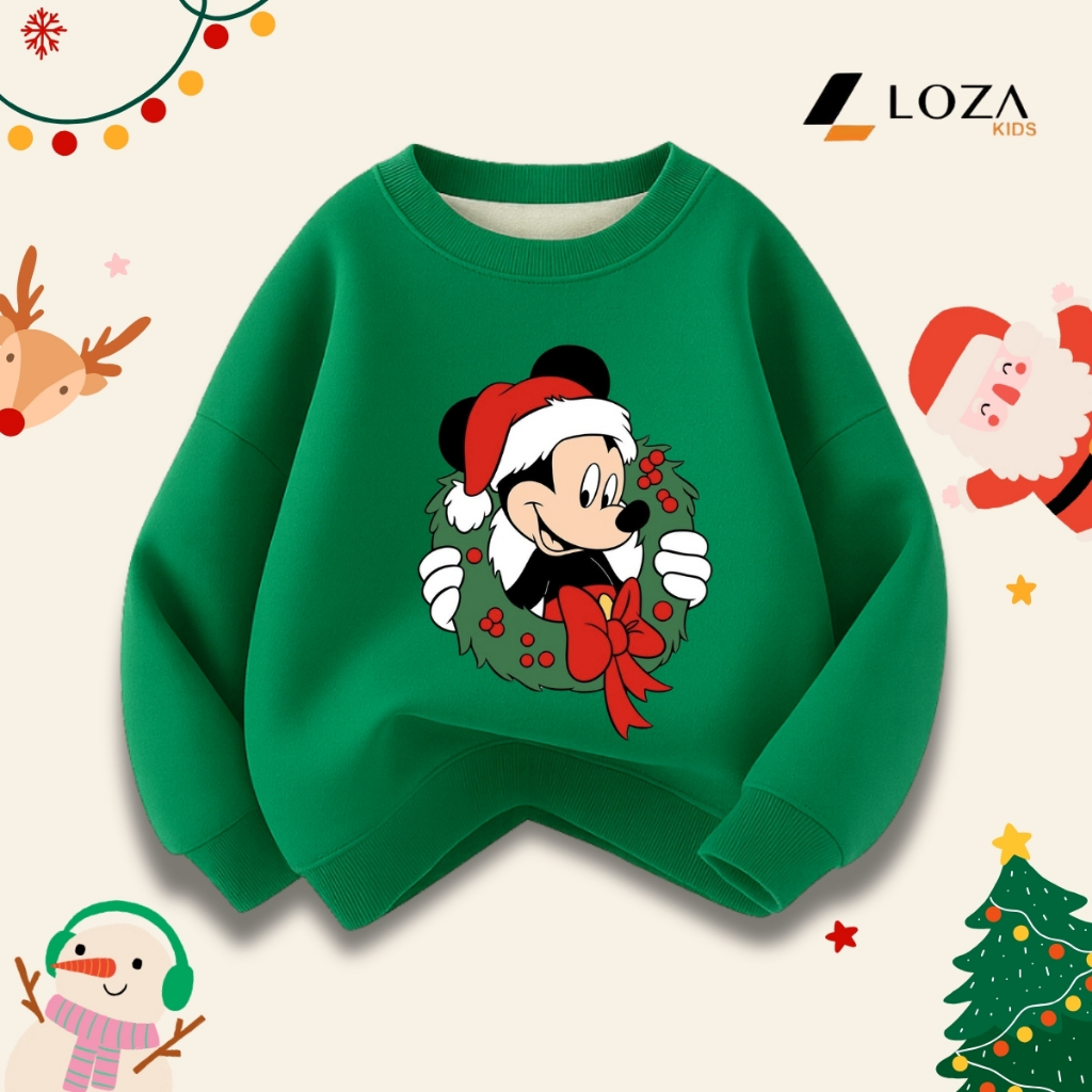 Áo nỉ Noel in hình BST Mickey Christmas cho bé - Loza Kids G0430_thumbnail_12
