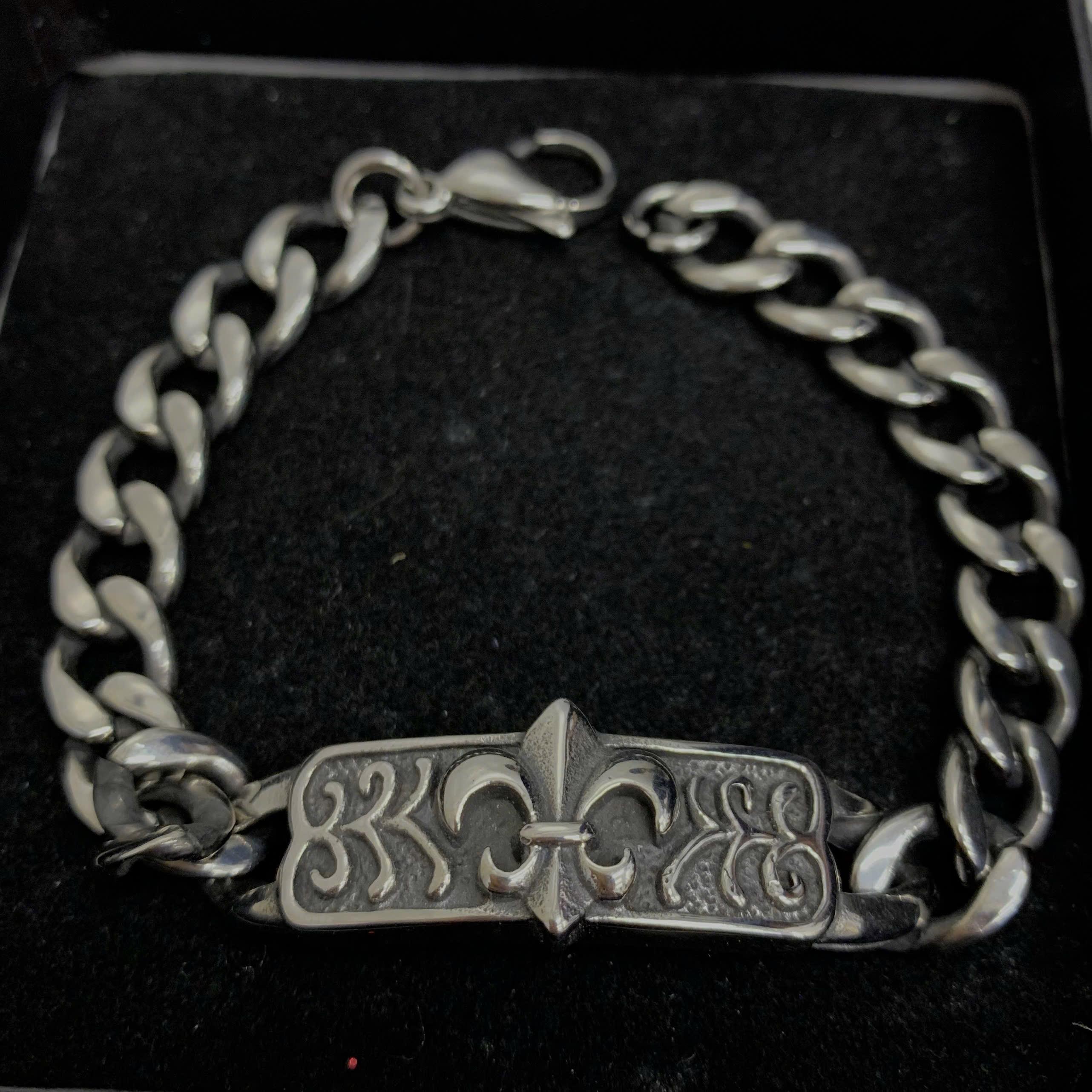 vòng tay thép chrome heart bảng to hình hoa xích_thumbnail_2