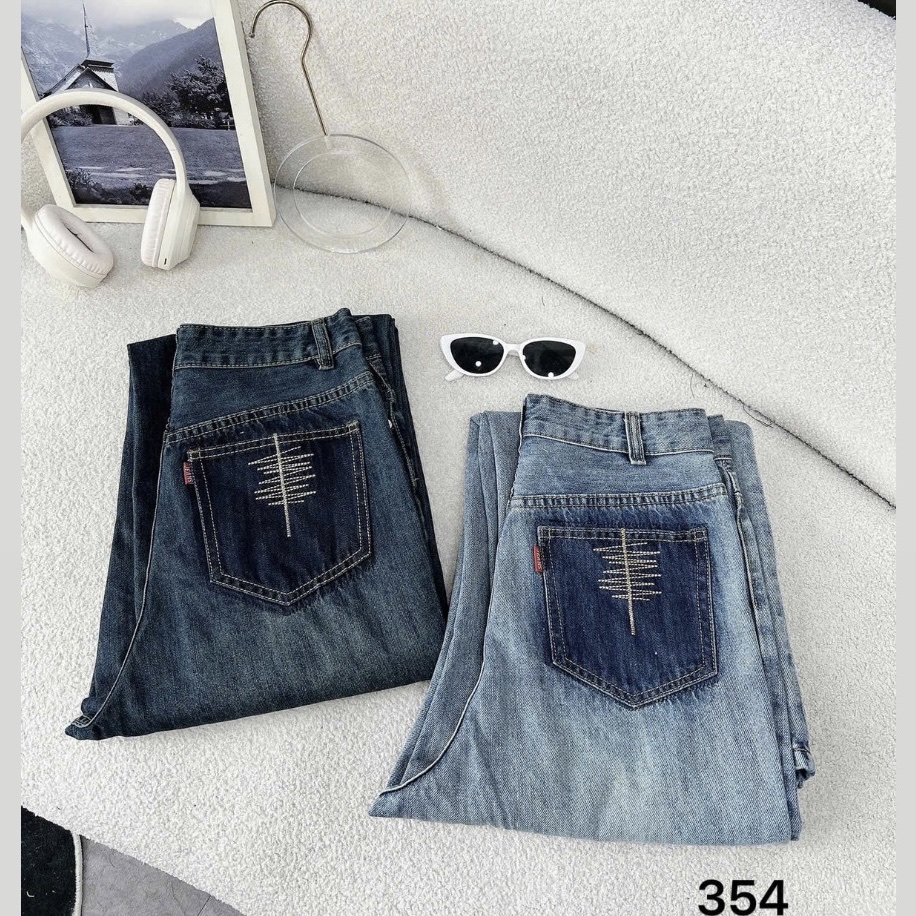 Quần suông jean thêu lưng cao kiểu QJ354 dành cho nàng béo mập từ 55-90kg_thumbnail_7