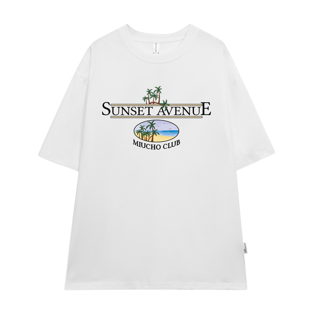 Áo thun form rộng unisex đi biển mùa hè xinh xắn ATD1035 Miucho tay lỡ cổ tròn in mix_thumbnail_9