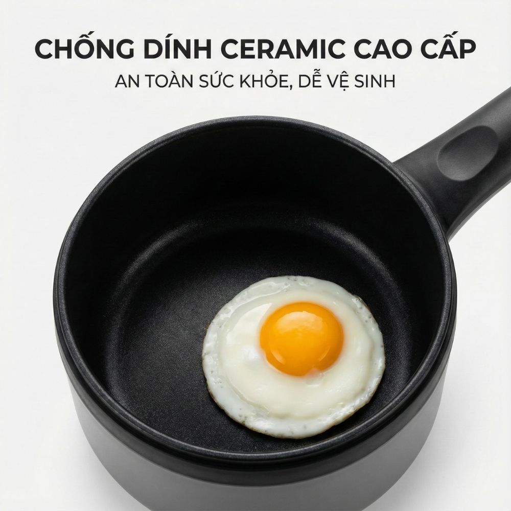 Nồi nấu đa năng Mishio MK321 | Dung tích 1.5L kèm xửng hấp inox 304_thumbnail_3