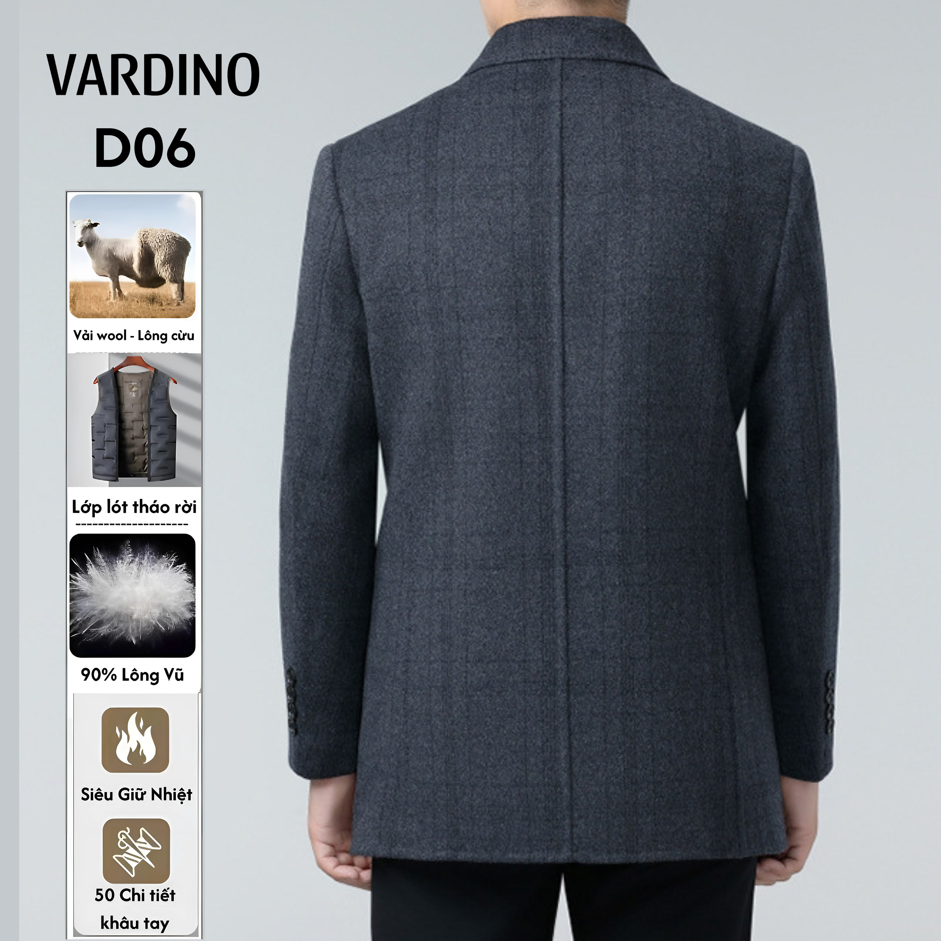 Áo khoác Mangto lót lông vũ, lông cừu D06_thumbnail_1