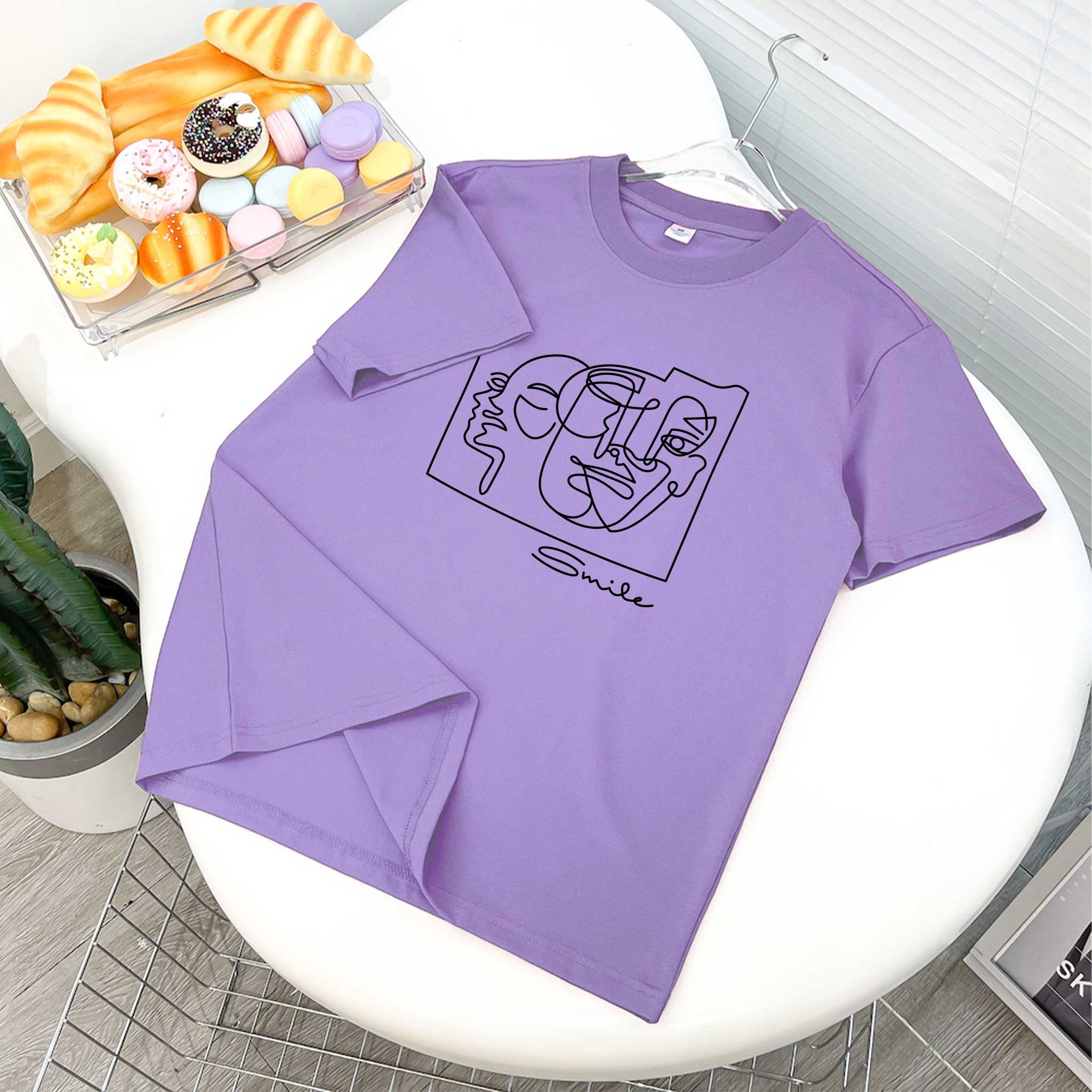 Áo thun nữ form vừa regular tôn dáng ARD1519 Miucho Chic chất vải cotton co giãn tay ngắn in artwork_thumbnail_7