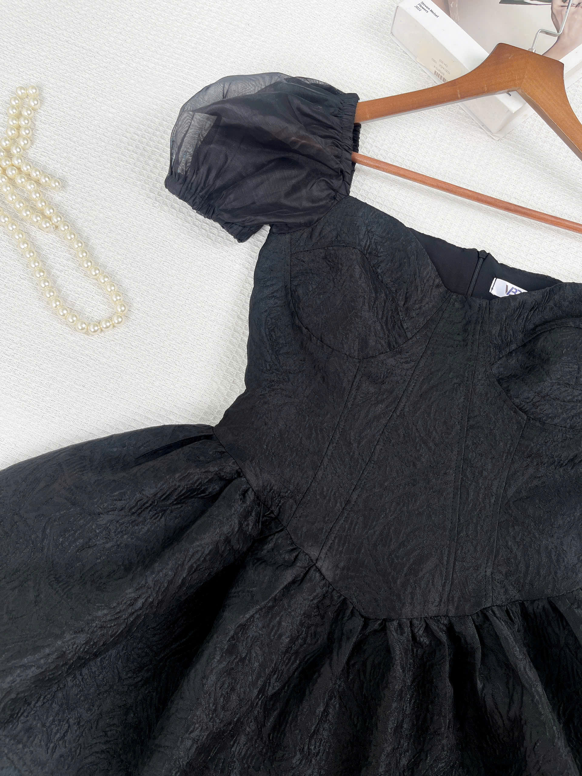 Đầm gấm tatpta phối tay phồng bigsize DA167 dành cho nàng béo mập từ 55-95kg_thumbnail_3