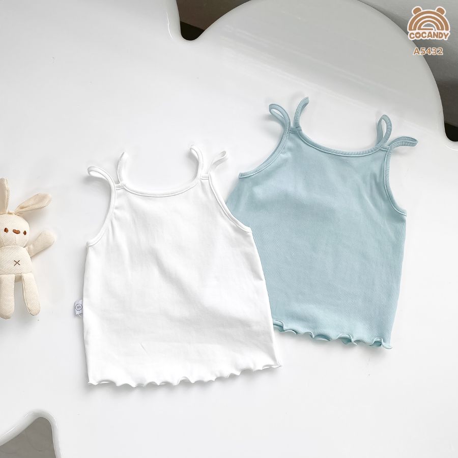 Sét áo 2 dây XANH TRẮNG trơn nơ ngực_thumbnail_2