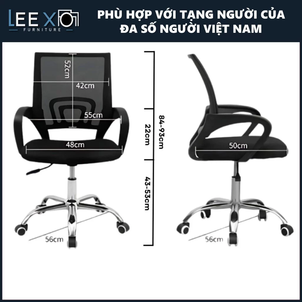 Ghế Văn Phòng LX405 – Ghế Xoay Lưng Lưới Thoáng Khí, Nệm Ngồi Êm Ái, Thư Giãn Mọi Giờ Học Và Làm Việc_thumbnail_7