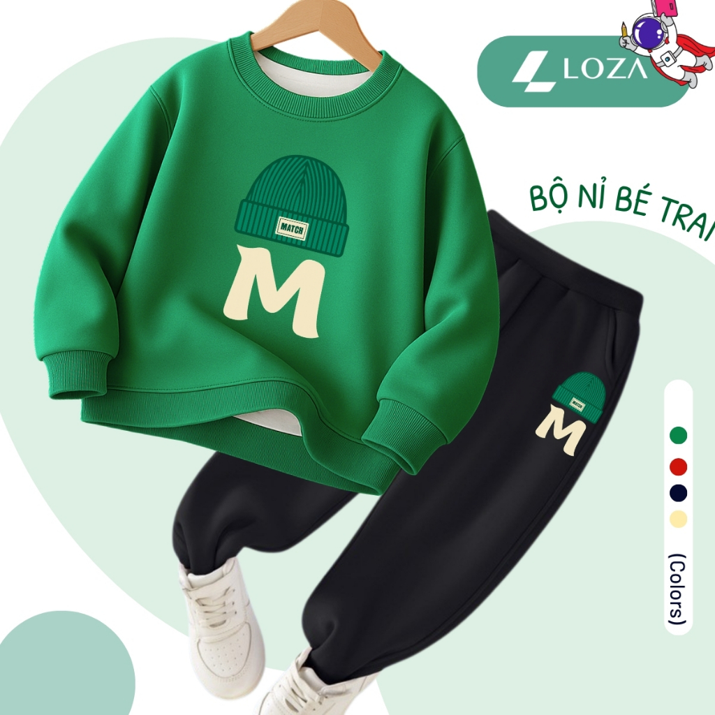 Set bộ nỉ bé trai in hình 'Progress R' - Loza Kids G0427_thumbnail_4