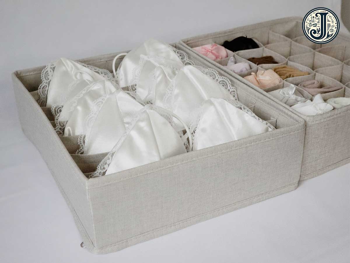 Khay đựng áo lót chia ngăn gấp gọn 7 ngăn Be J19B