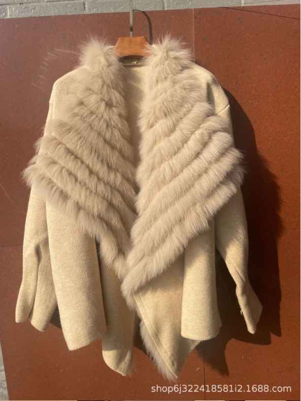 Áo Khoác Lông Cáo Mềm Mại Dáng Suông Sang Trọng- Free Size