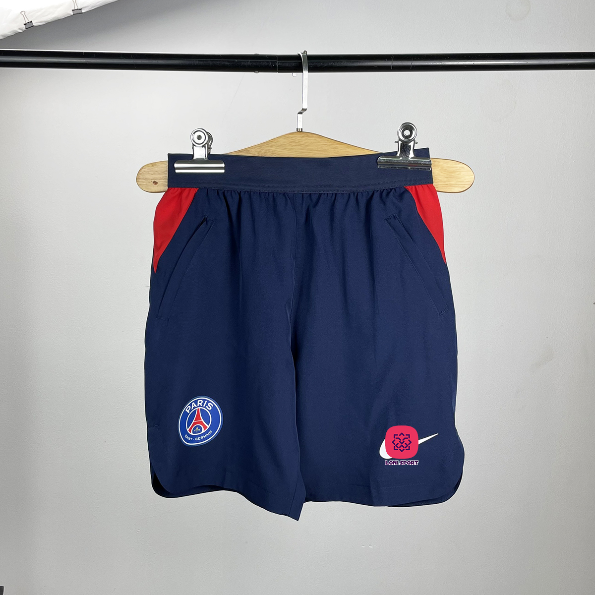 Quần shorts lưng thun xẻ tà - Xanh đen_thumbnail_10