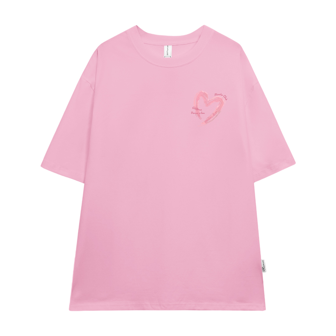 Áo thun cặp nam nữ trái tim form rộng 1941 Miucho cổ tròn vải 4c cotton 220gsm thoáng mát in mix_thumbnail_9