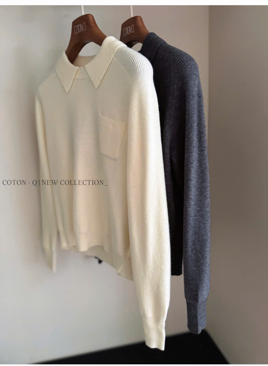 HA121 Áo len gân tay dài ( XÁM )