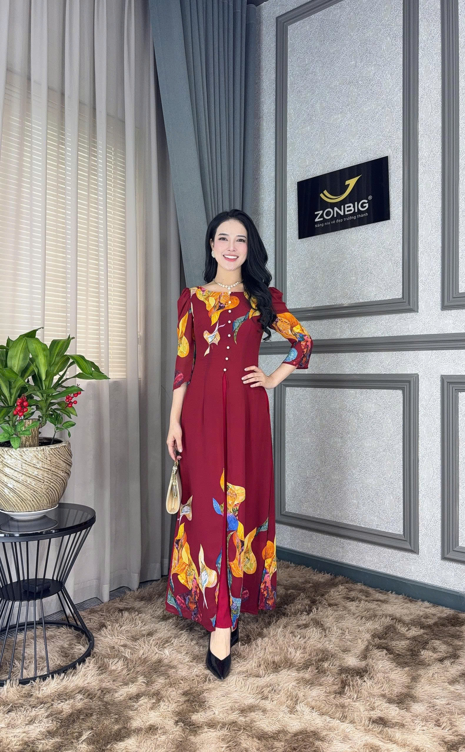 Đầm giả áo dài - Y2071 - Thương hiệu Zonbig