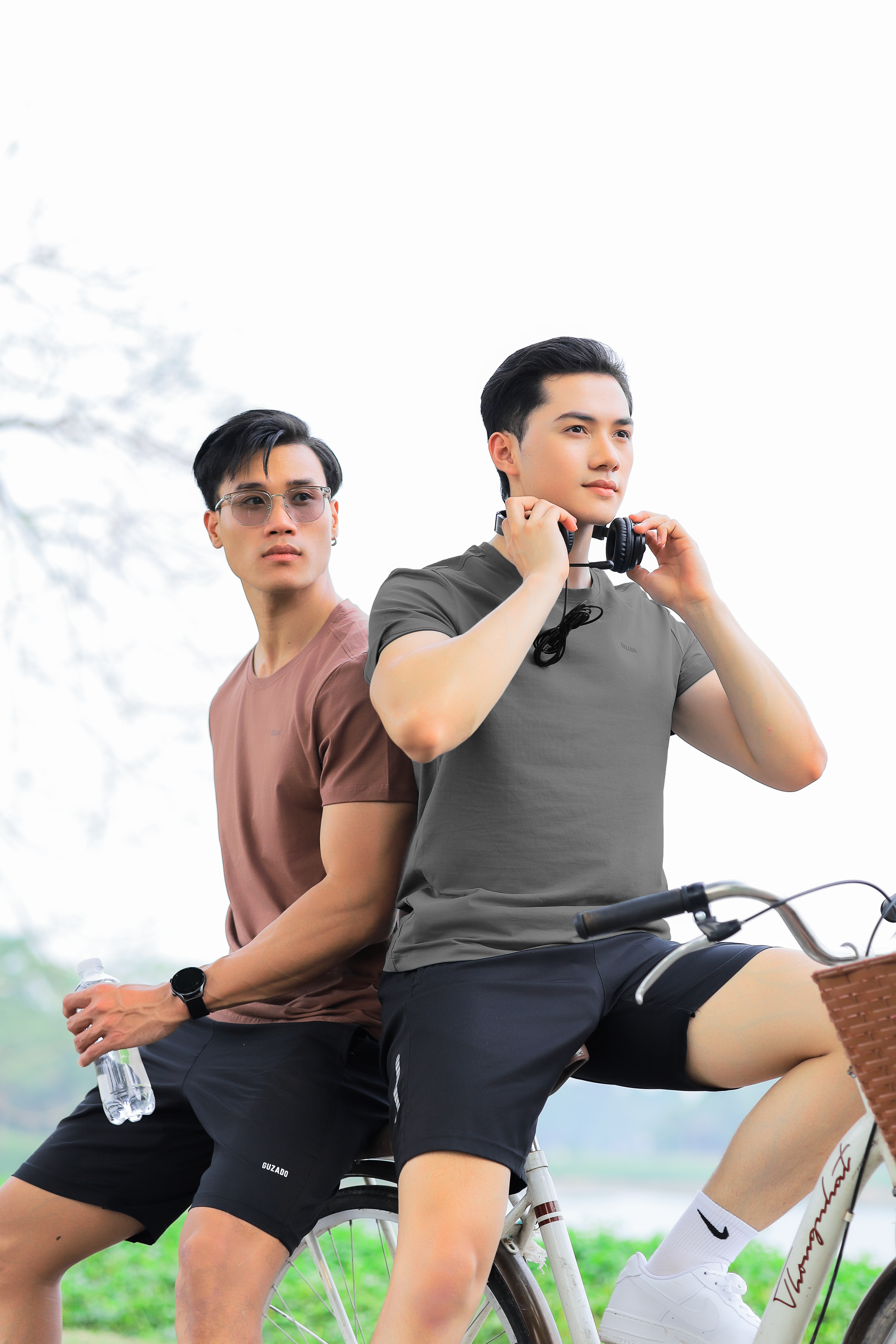 Đồ Bộ Guzado Áo Cotton Kết Hợp Quần Gió Basic  BTS03_thumbnail_6