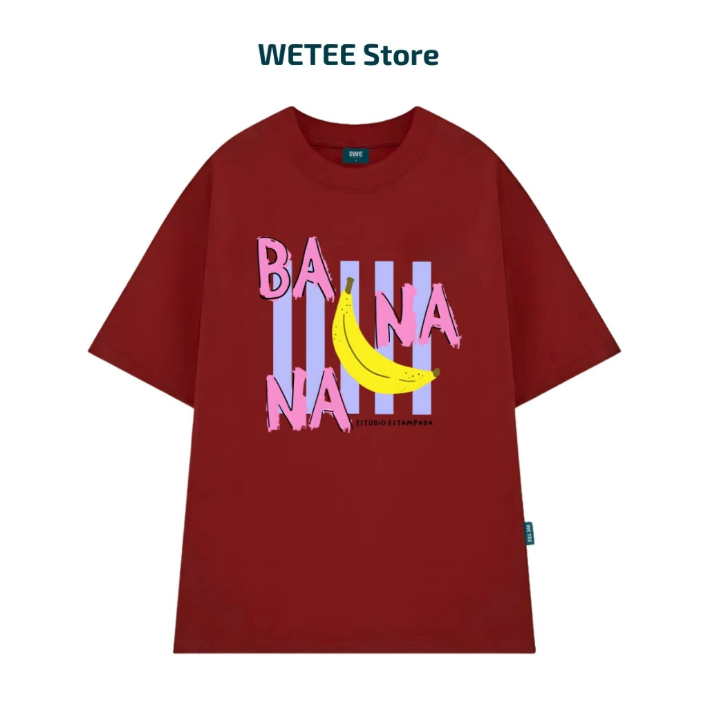 Áo thun unisex UX30-1140 BANANA hình chuối sọc tím dáng oversized local brand WETEE_thumbnail_0