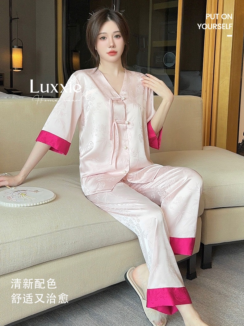 N78 Pijama lụa tay lửng khuy dây phong cách trung hoa_thumbnail_13