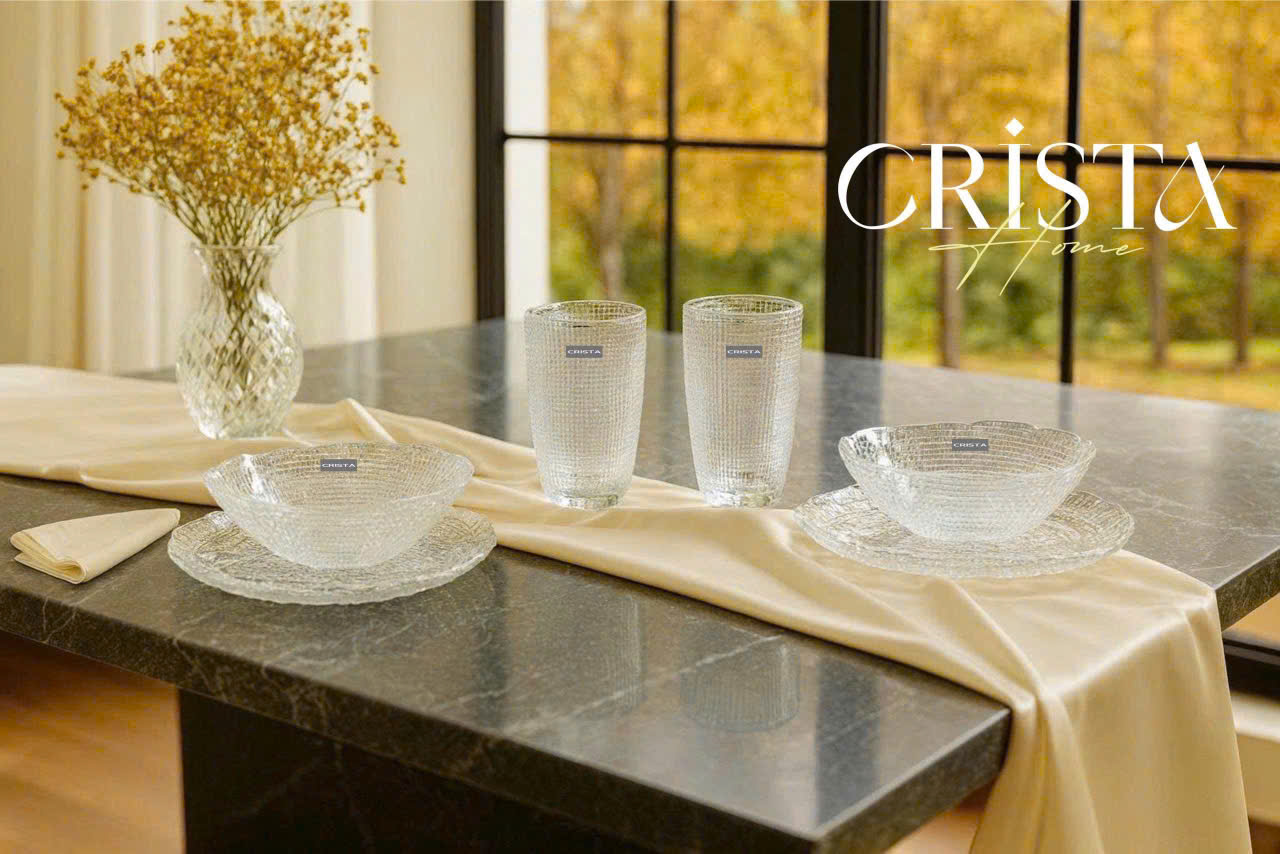 Bộ 6 món thủy tinh CRISTA HOME vân lưới dập nổi_thumbnail_2